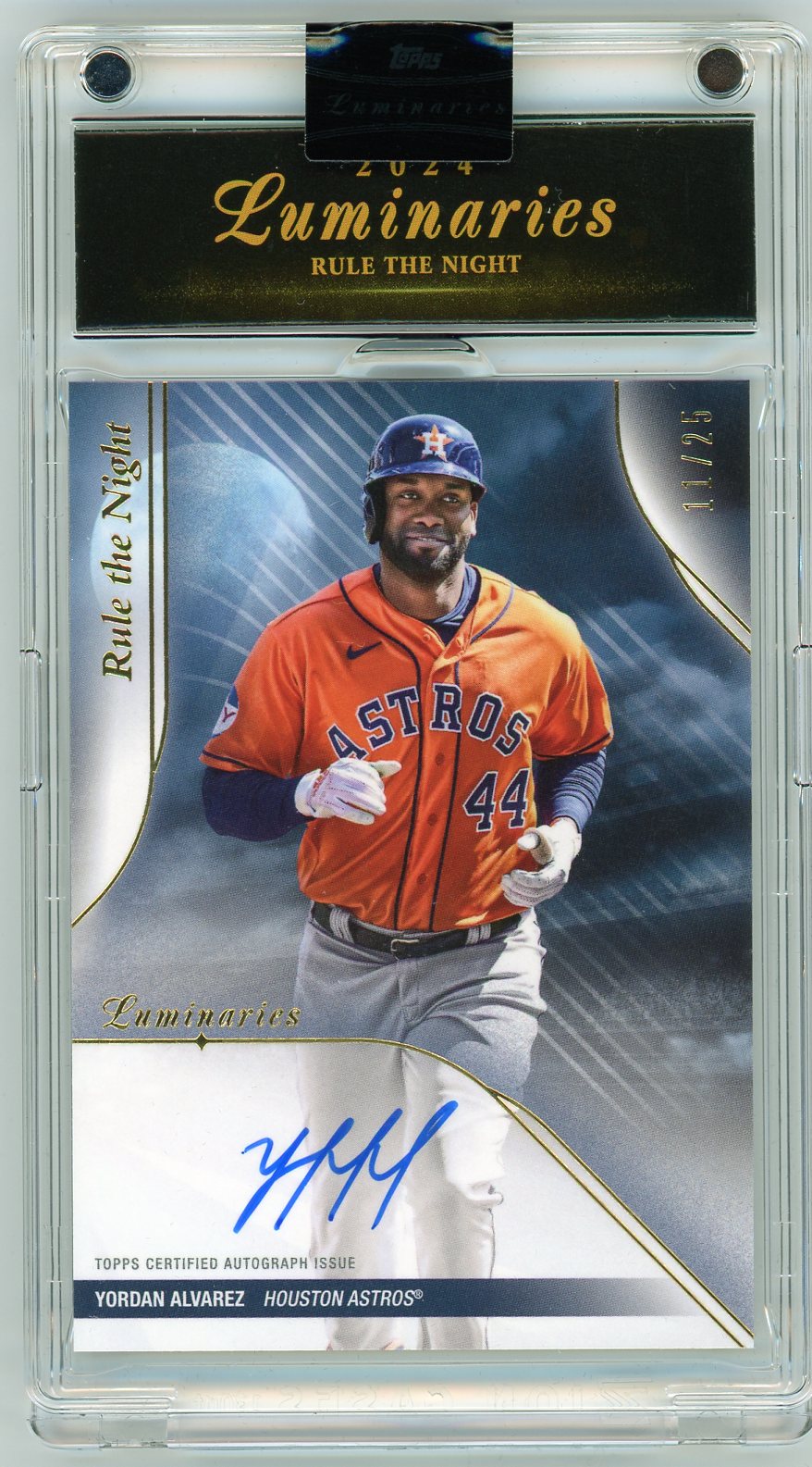 HL-P04 2024 Topps Luminaries Rule the Night Yordan Alvarez #RN-YA /25 Auto