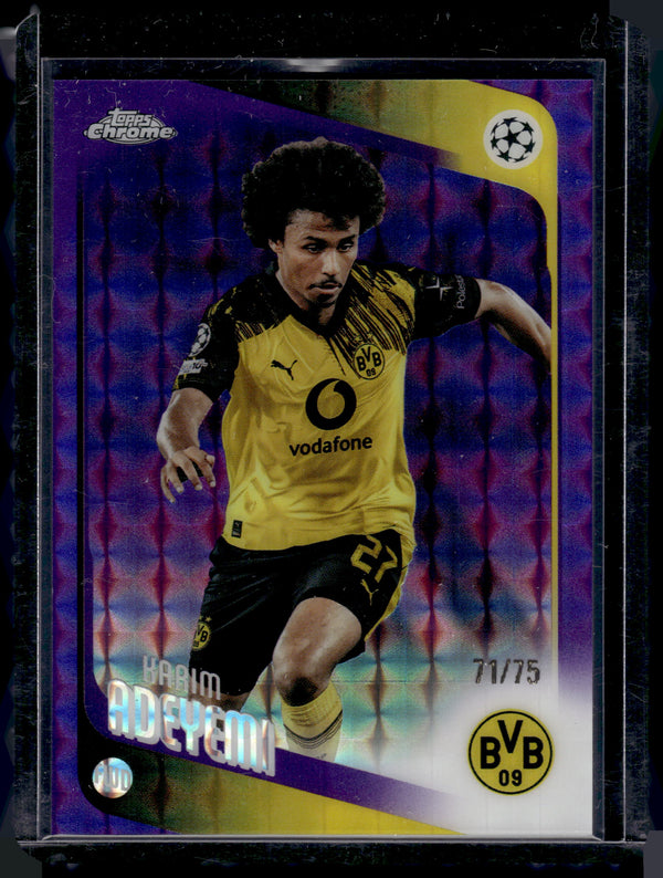 2026 Topps Chrome Karim Adeyemi #128 Purple Geometric /75
