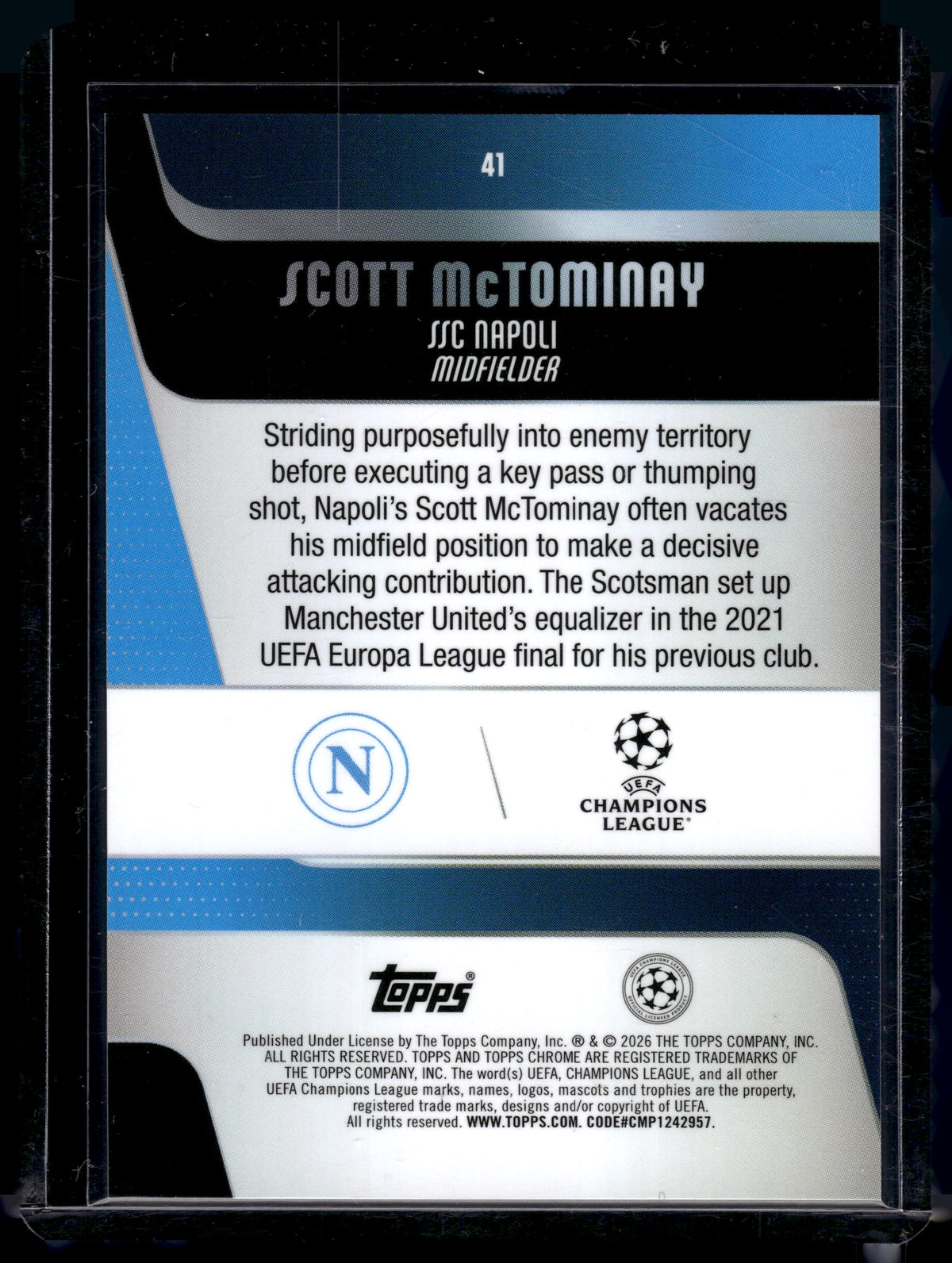 HL-P01 2026 Topps Chrome Scott McTominay #41 Green Geometric /99
