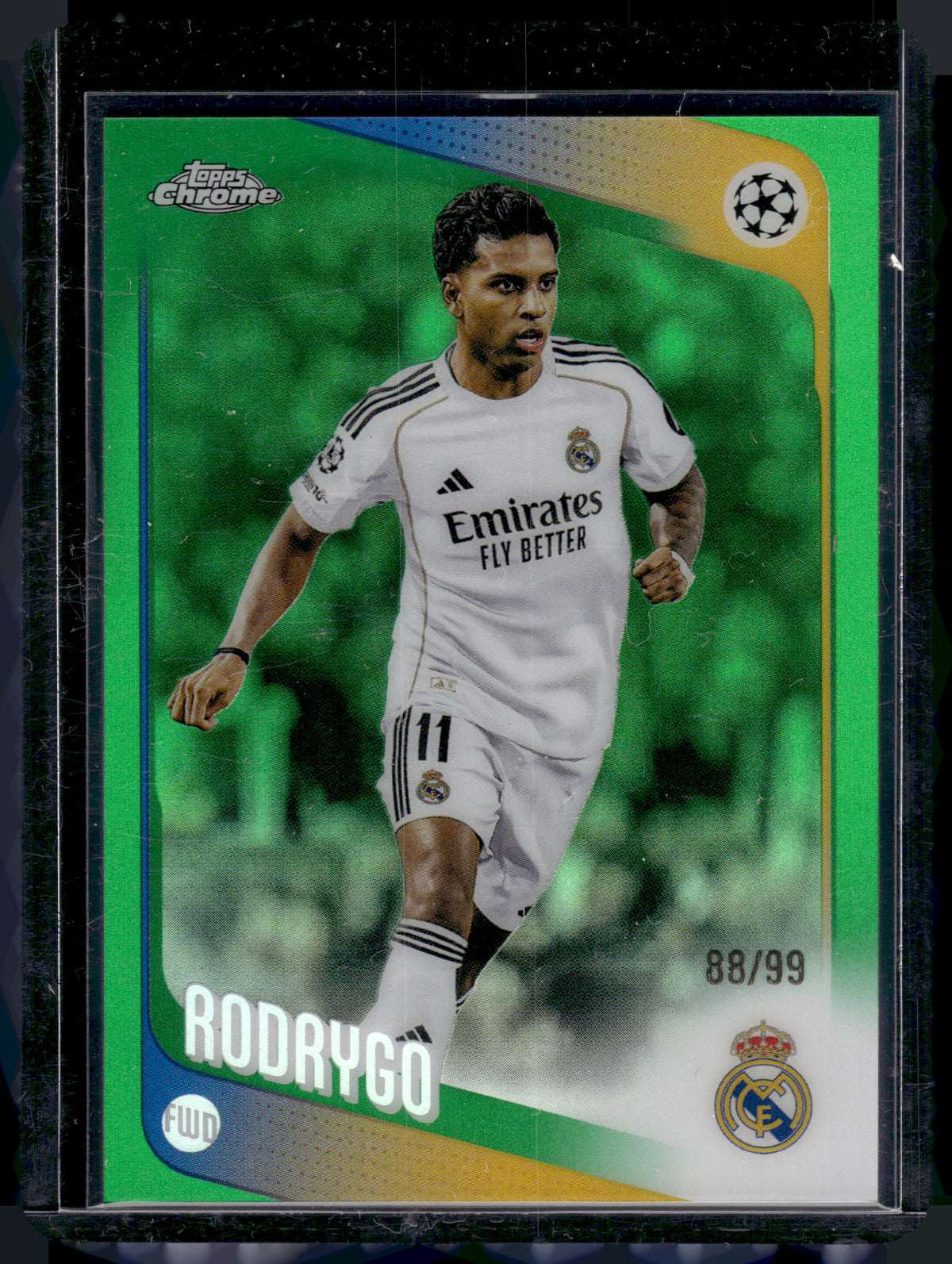 HL-P01 2026 Topps Chrome UEFA Champions League Rodrygo #102 Green Refractor /99