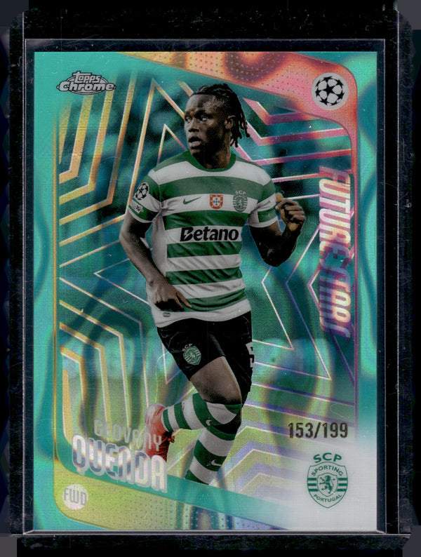 2026 Topps Chrome UEFA Champions League Geovany Quenda #95 Aqua Lava /199