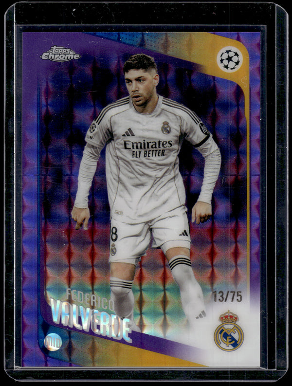 2026 Topps Chrome UEFA Champions Federico Valverde #65 Purple Geo /75