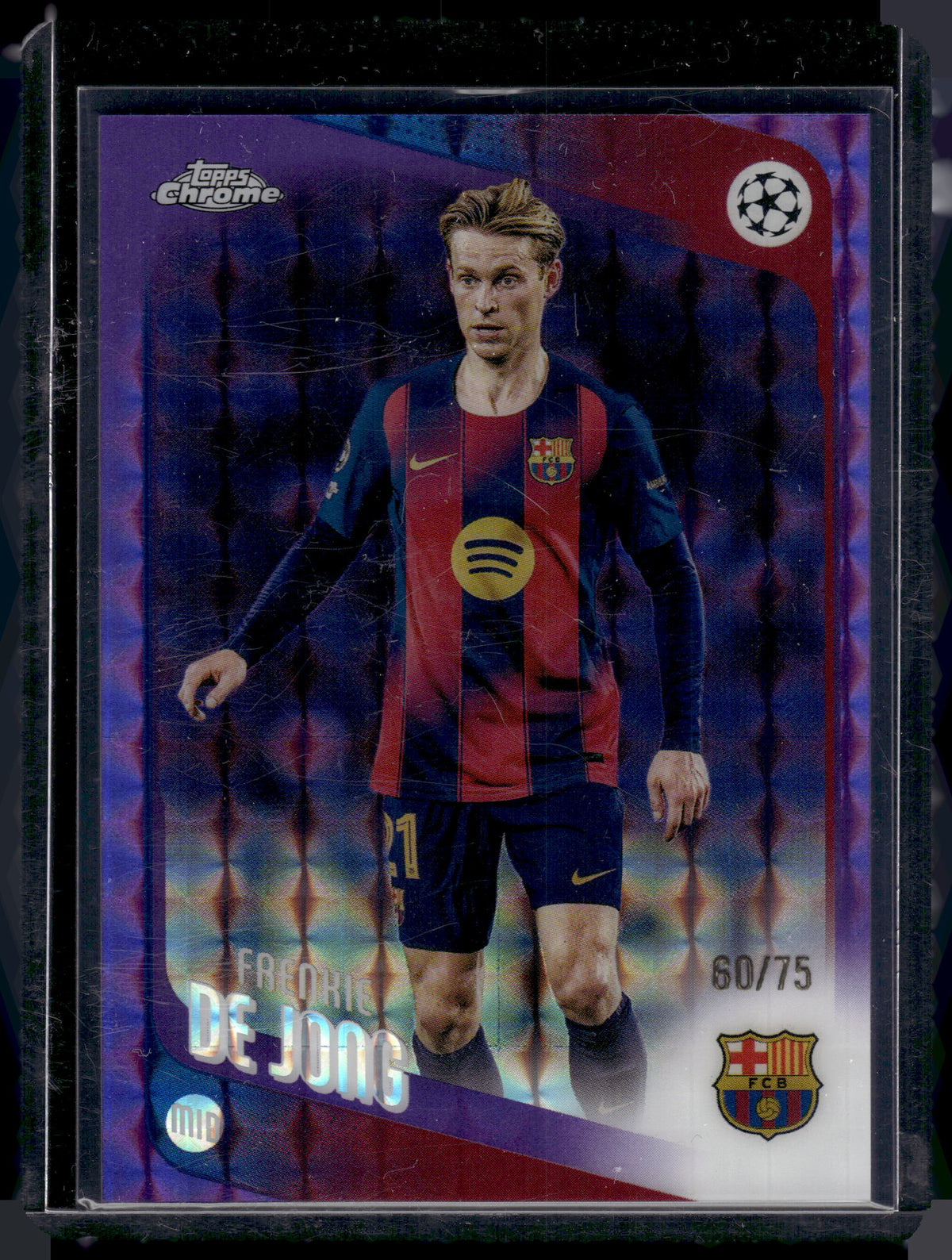 HL-P01 2026 Topps UEFA Club Competitions Frenkie de Jong #135 Purple Geo /75