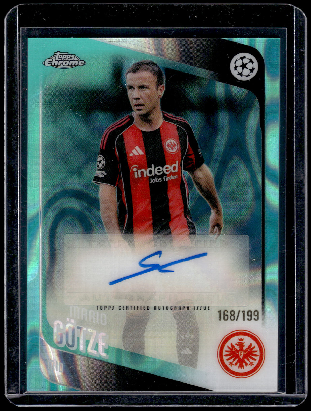 HL-P01 2026 Topps Chrome UEFA CC Mario Götze #CA-MT Aqua Lava /199 Auto