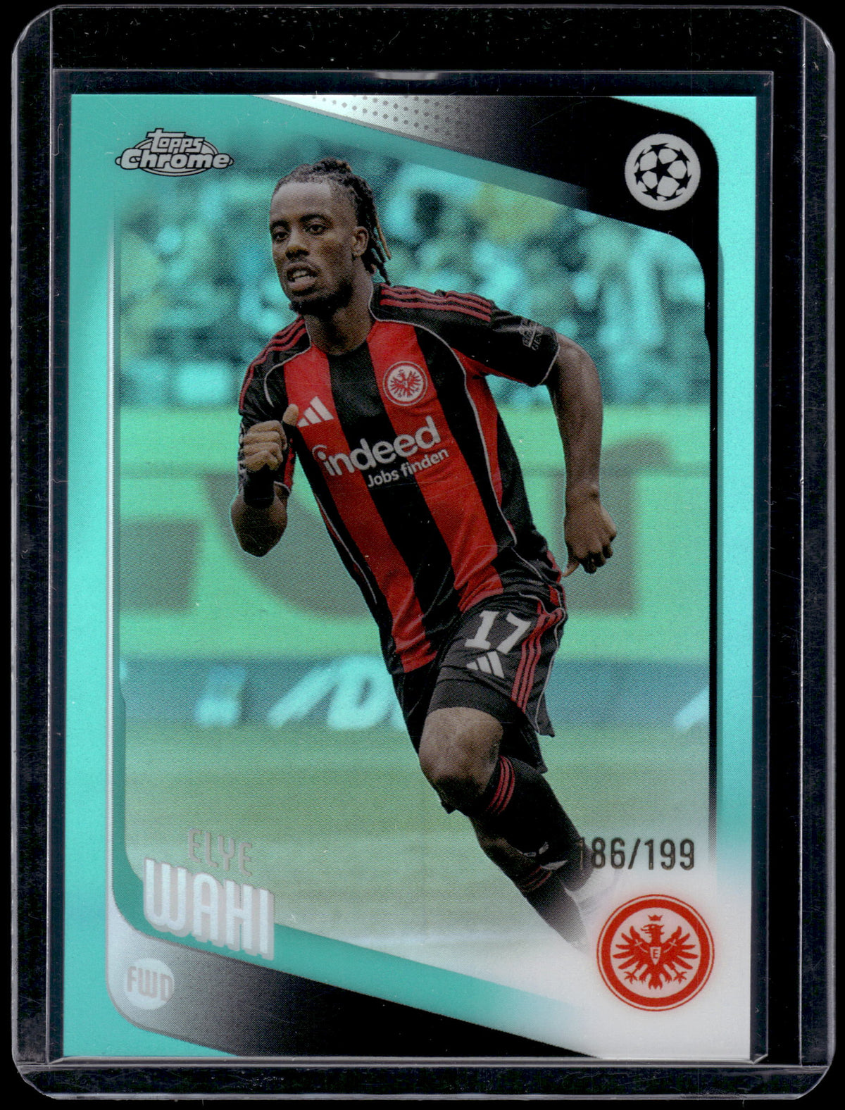 HL-P01 2026 Topps Chrome UEFA Champions League Elye Wahi #61 Aqua Refractor /199