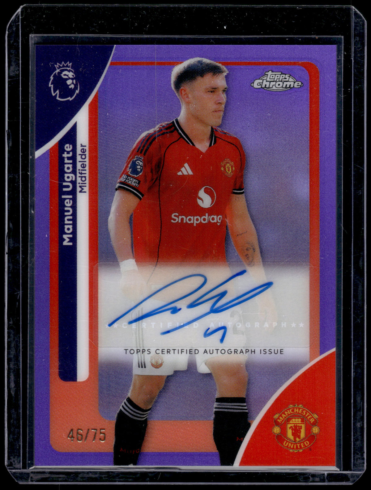 HL-P01 2026 Topps Chrome Premier League Manuel Ugarte #CA-MU Purple /75 Auto