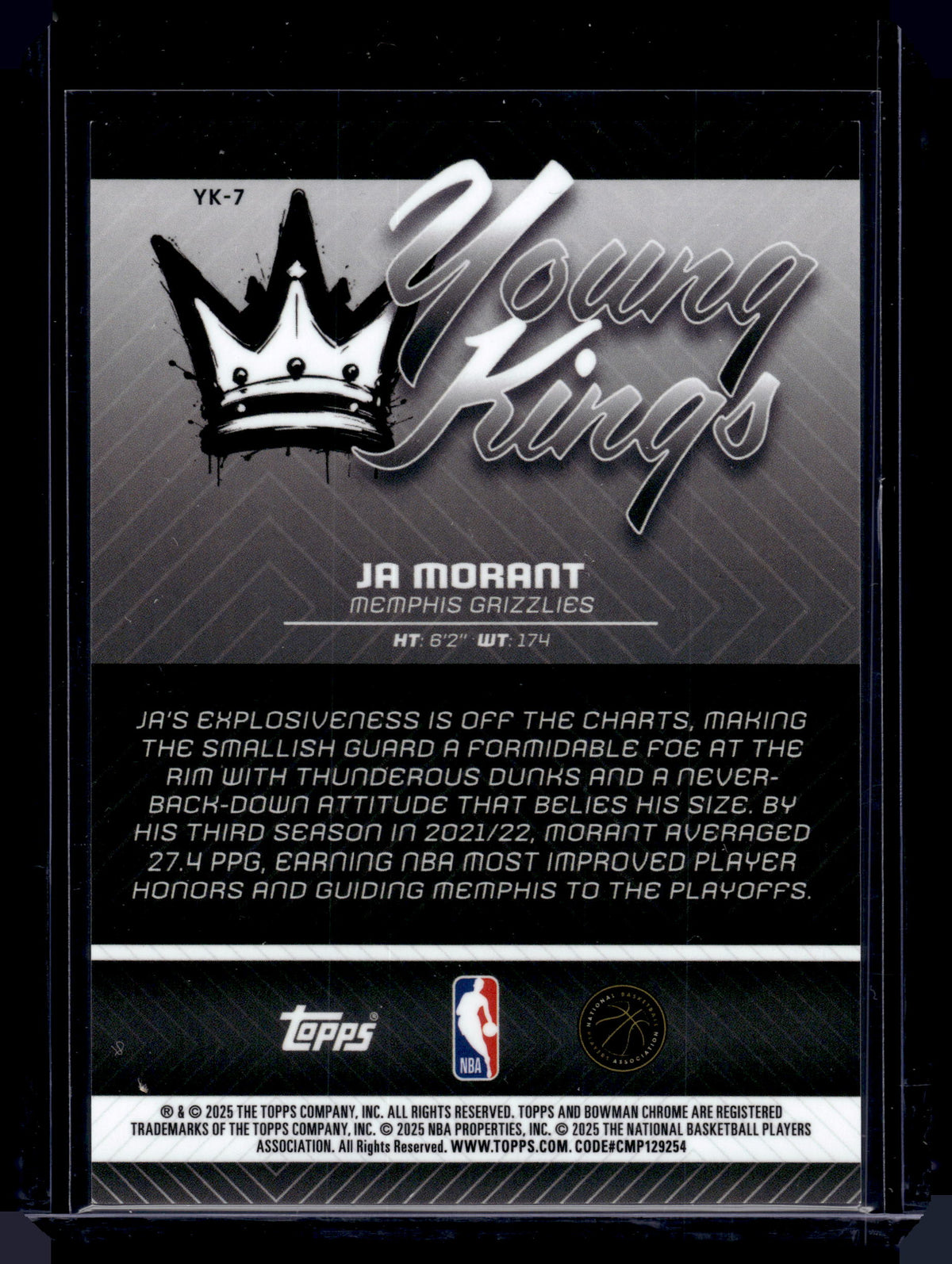 HL-P01 2025 Topps Bowman Chrome Young Kings Ja Morant #YK-7 Gold Geometric /50