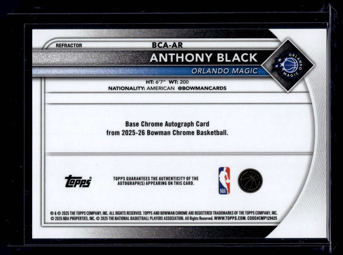 HL-P01 2025 Bowman Chrome Basketball Anthony Black #BCA-AR Refractor /499 Auto