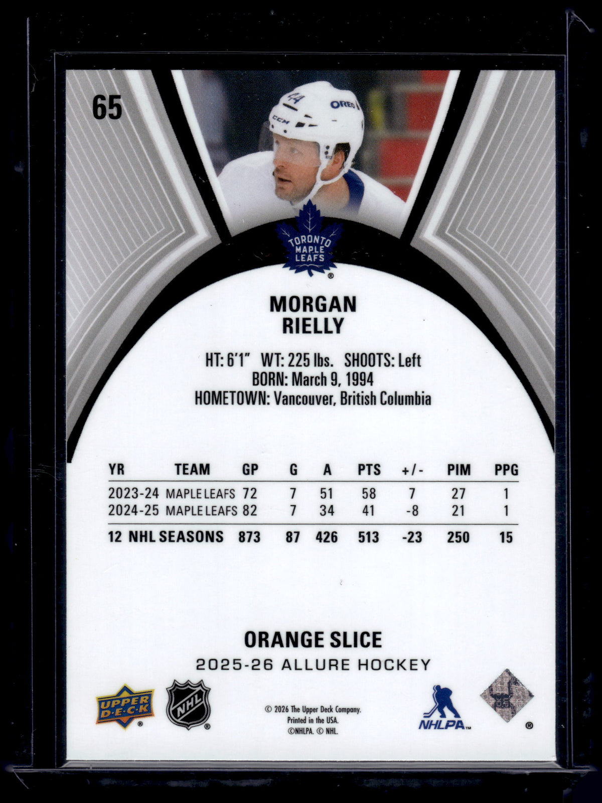 HL-P01 2026 Upper Deck Allure Morgan Rielly #65 Orange Slice