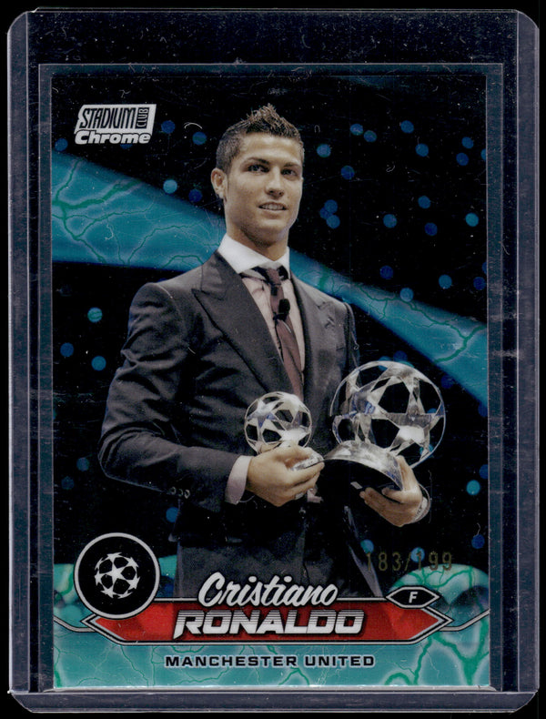 2024 Topps Stadium Club Cristiano Ronaldo #7 Aqua Electric Charge /199
