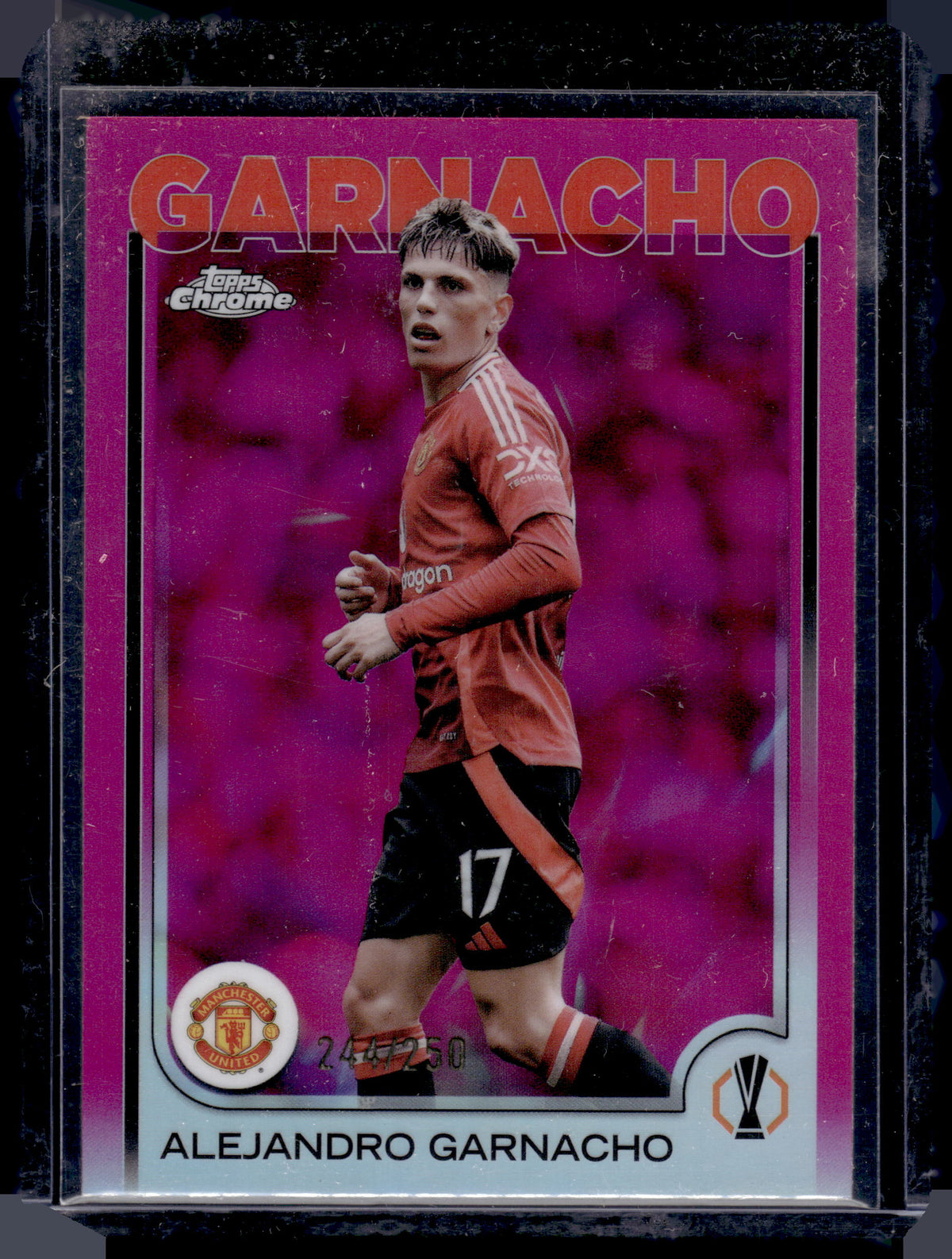 HL-P05 2025 Topps Chrome UEFA Alejandro Garnacho #147 Pink Refractor /250