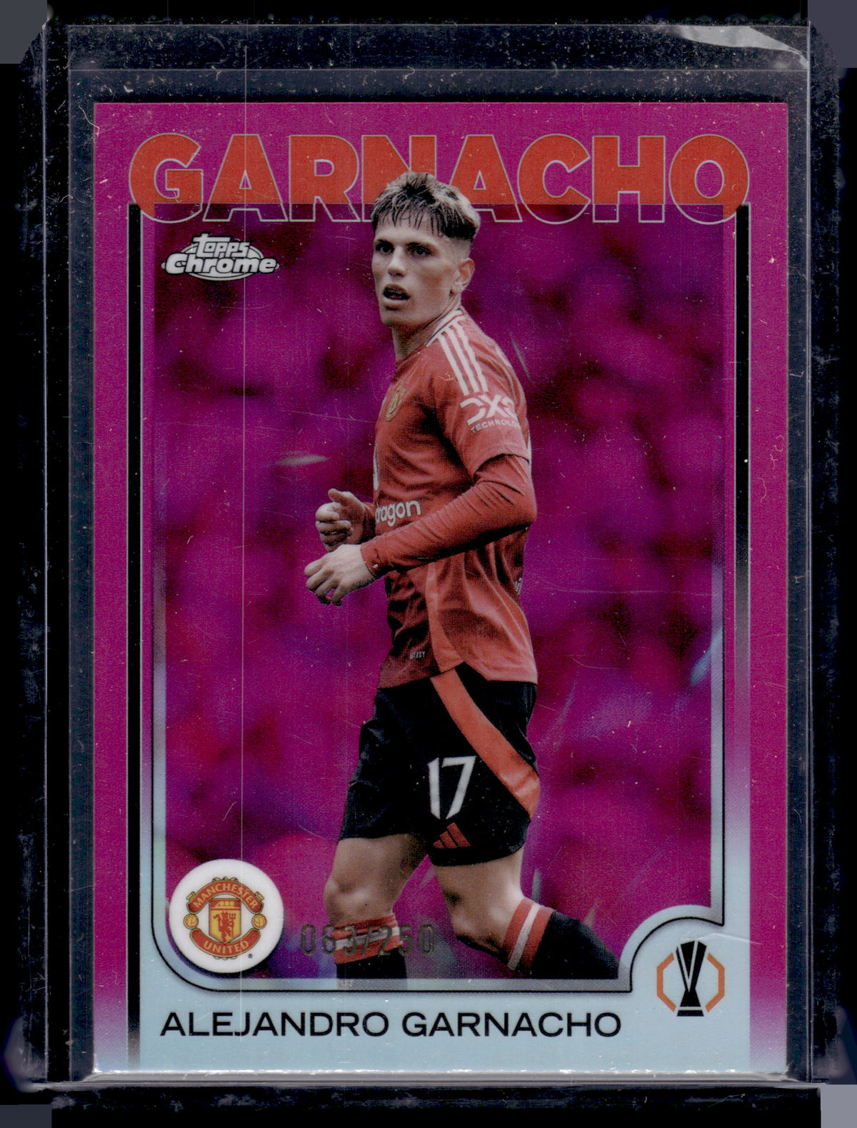 HL-P05 2025 Topps Chrome UEFA Alejandro Garnacho #147 Pink Refractor /250