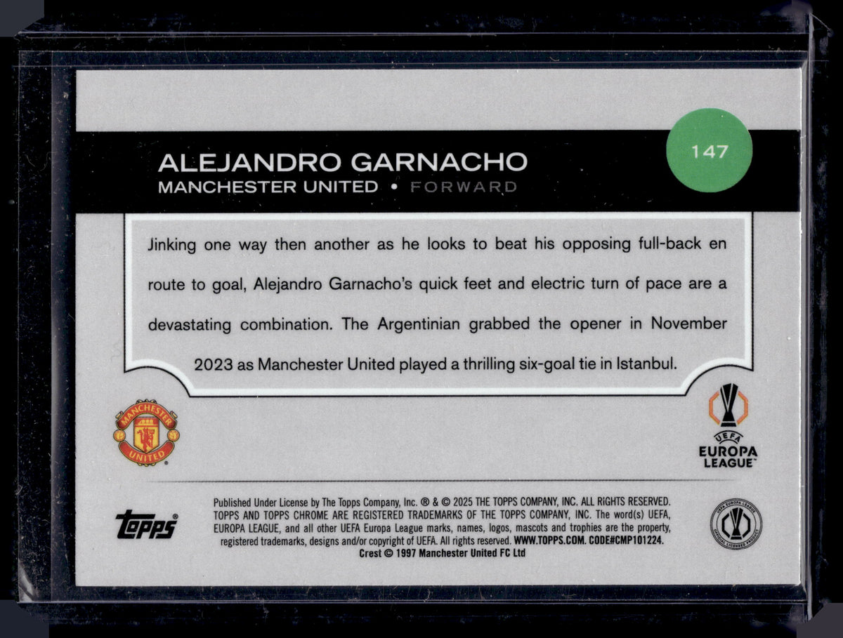 HL-P05 2025 Topps Chrome UEFA Alejandro Garnacho #147 Pink Refractor /250