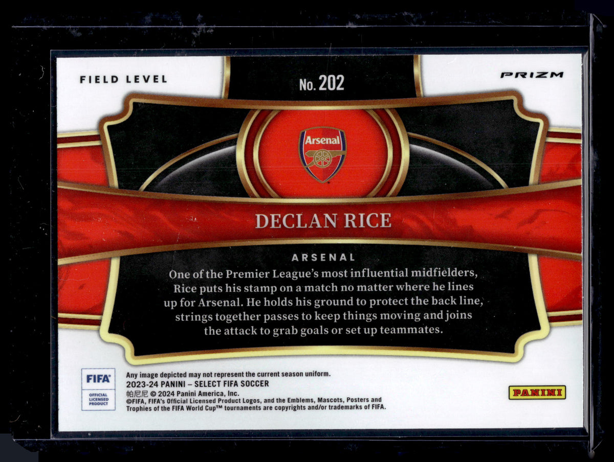 2024 Panini Select FIFA Soccer Declan Rice #202 White Sparkle Prizm