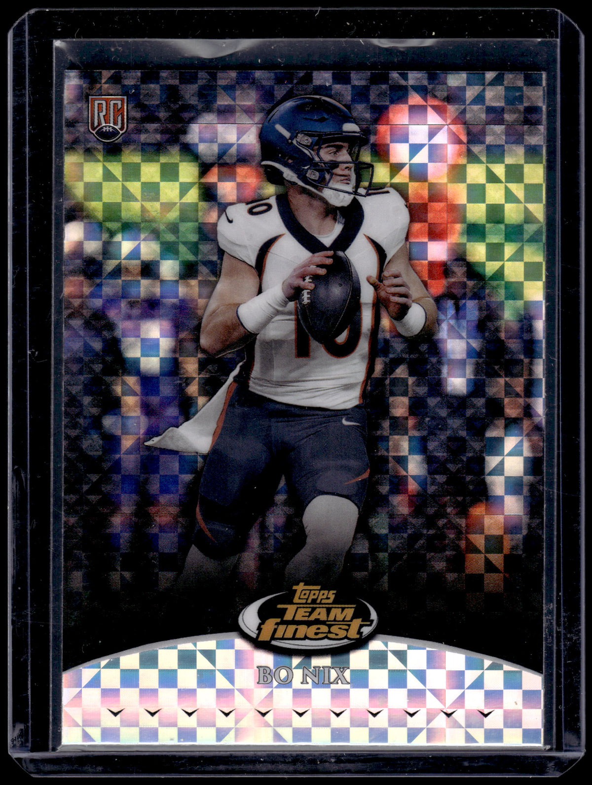 HL-P05 2024 Topps Team Finest Bo Nix #TF-8 Checkerboard Refractor RC