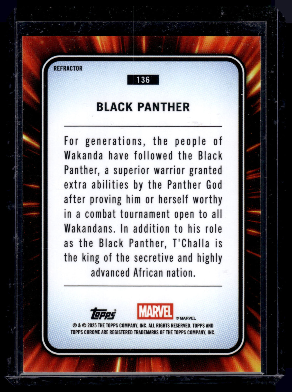 2025 Topps Chrome Marvel Black Panther #136 Refractor