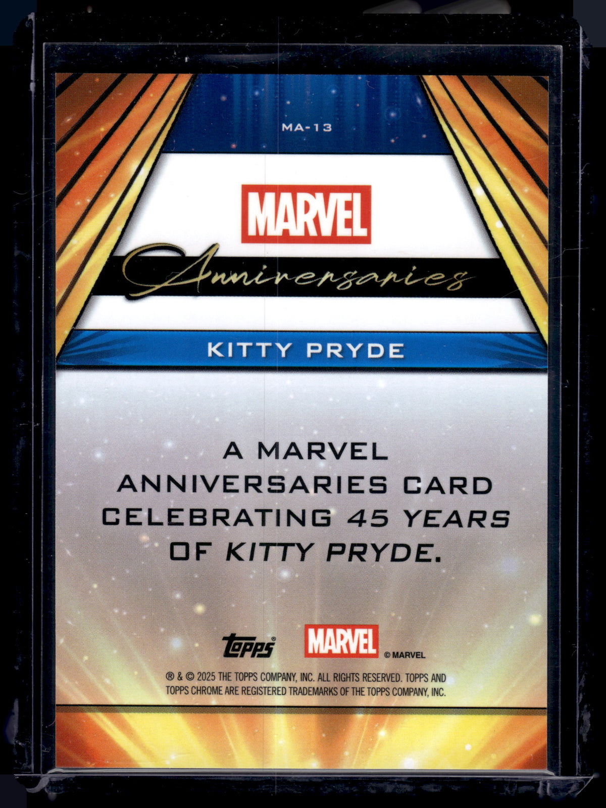 HL-P05 2025 Topps Chrome Marvel Anniversaries Kitty Pryde #MA-13 Refractor