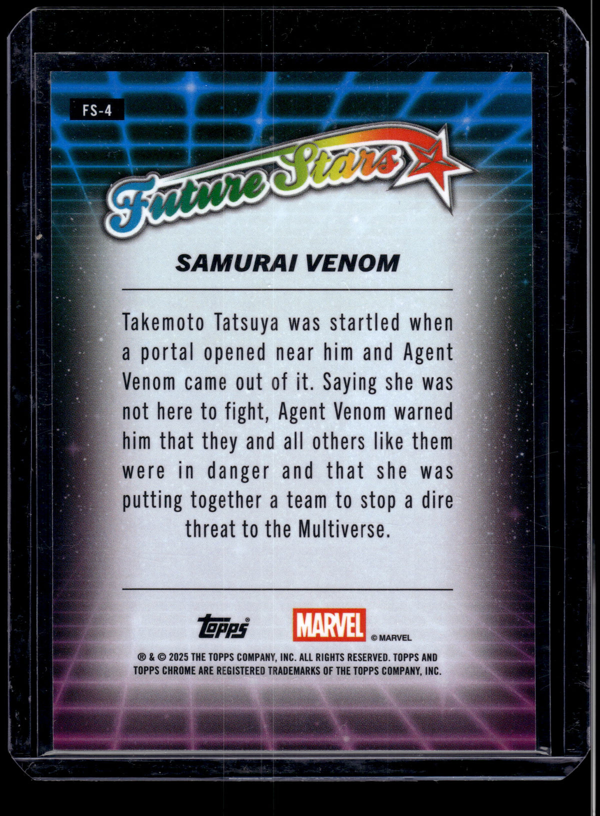 2025 Topps Chrome Marvel Future Stars Samurai Venom Insert #FS-4