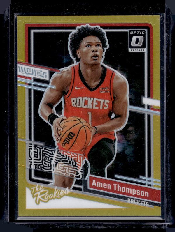 2023-24 Donruss Optic Amen Thompson The Rookies Gold Intl /10 #2 RC