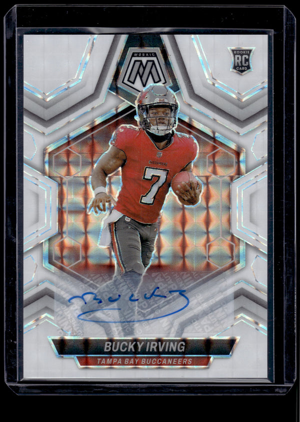 2024 Panini Bucky Irving #385 White Mosaic Prizm Auto RC