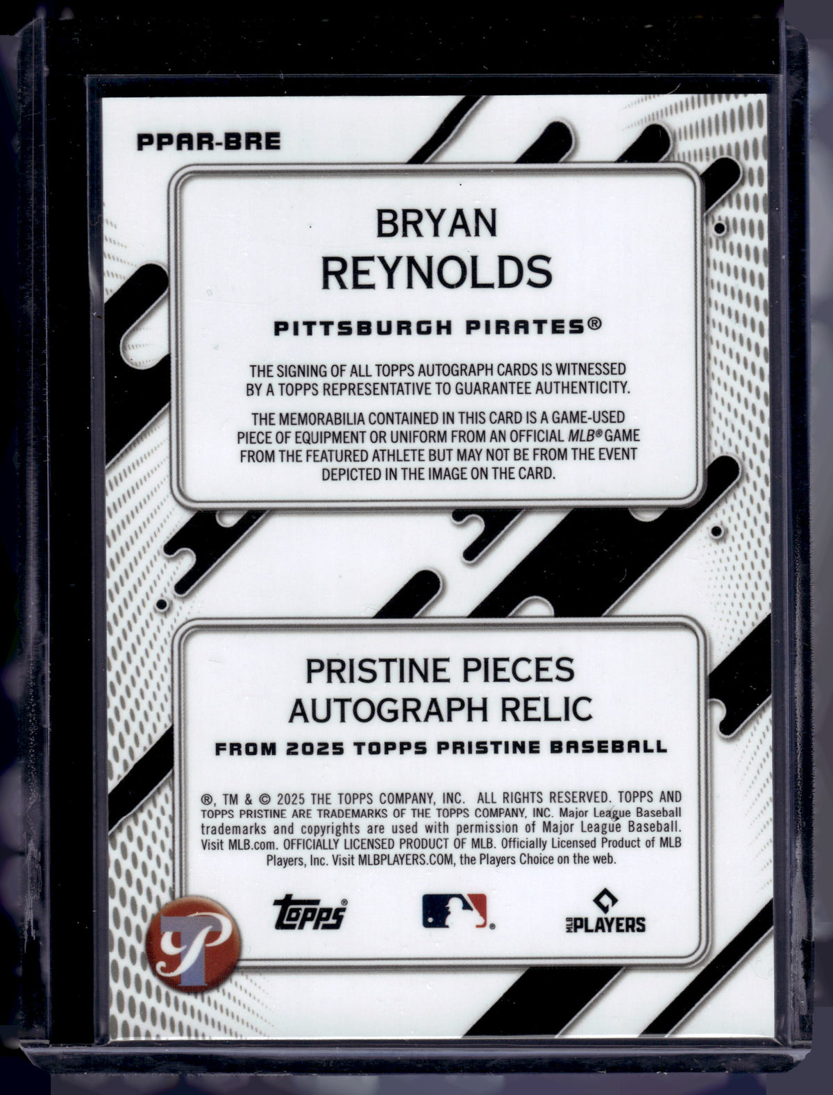 HL-P03 2025 Topps Pristine Bryan Reynolds #PPAR-BRE Gold /50 Auto Relic