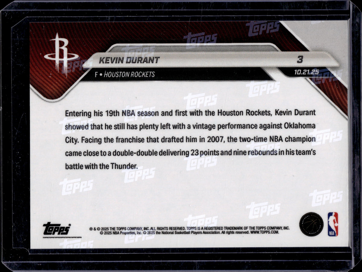 HL-P03 2025 Topps Now Basketball Kevin Durant #3 Gold /50