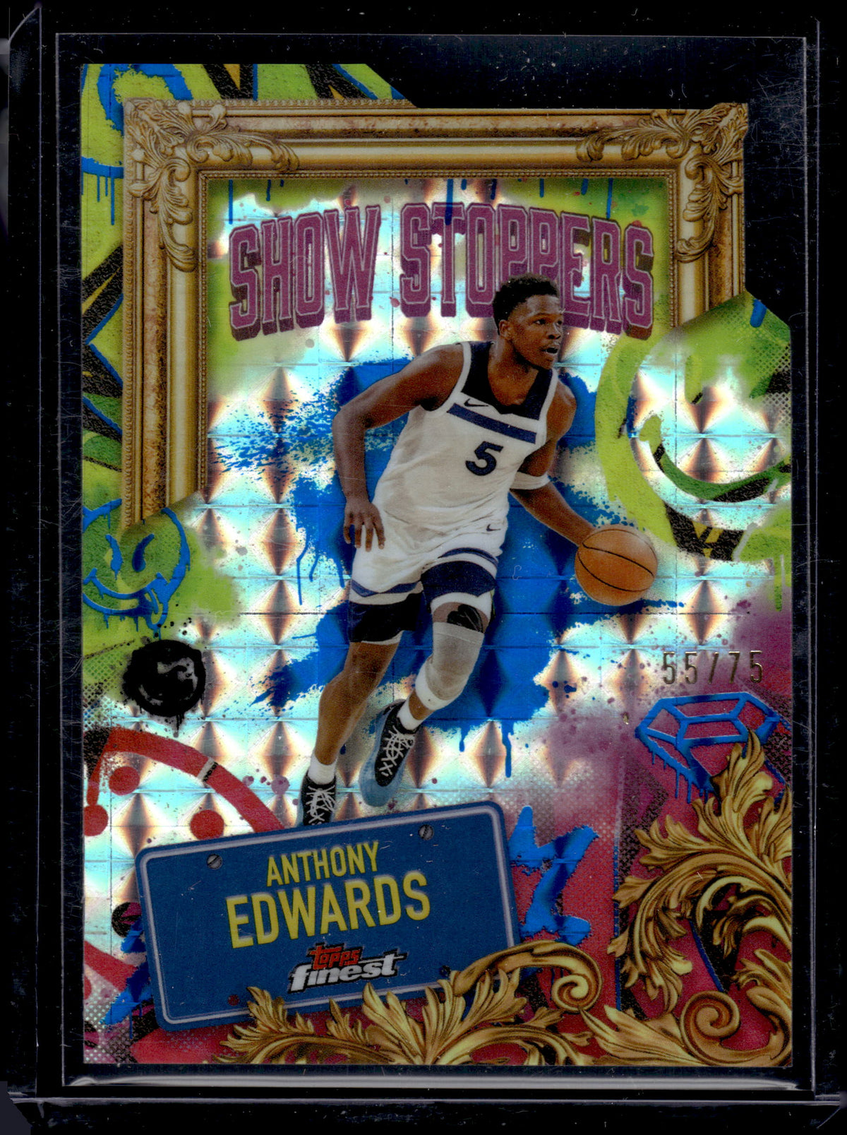 HL-P03 2025 Topps Finest Show Stoppers Anthony Edwards #S-11 Blue Geometric /75