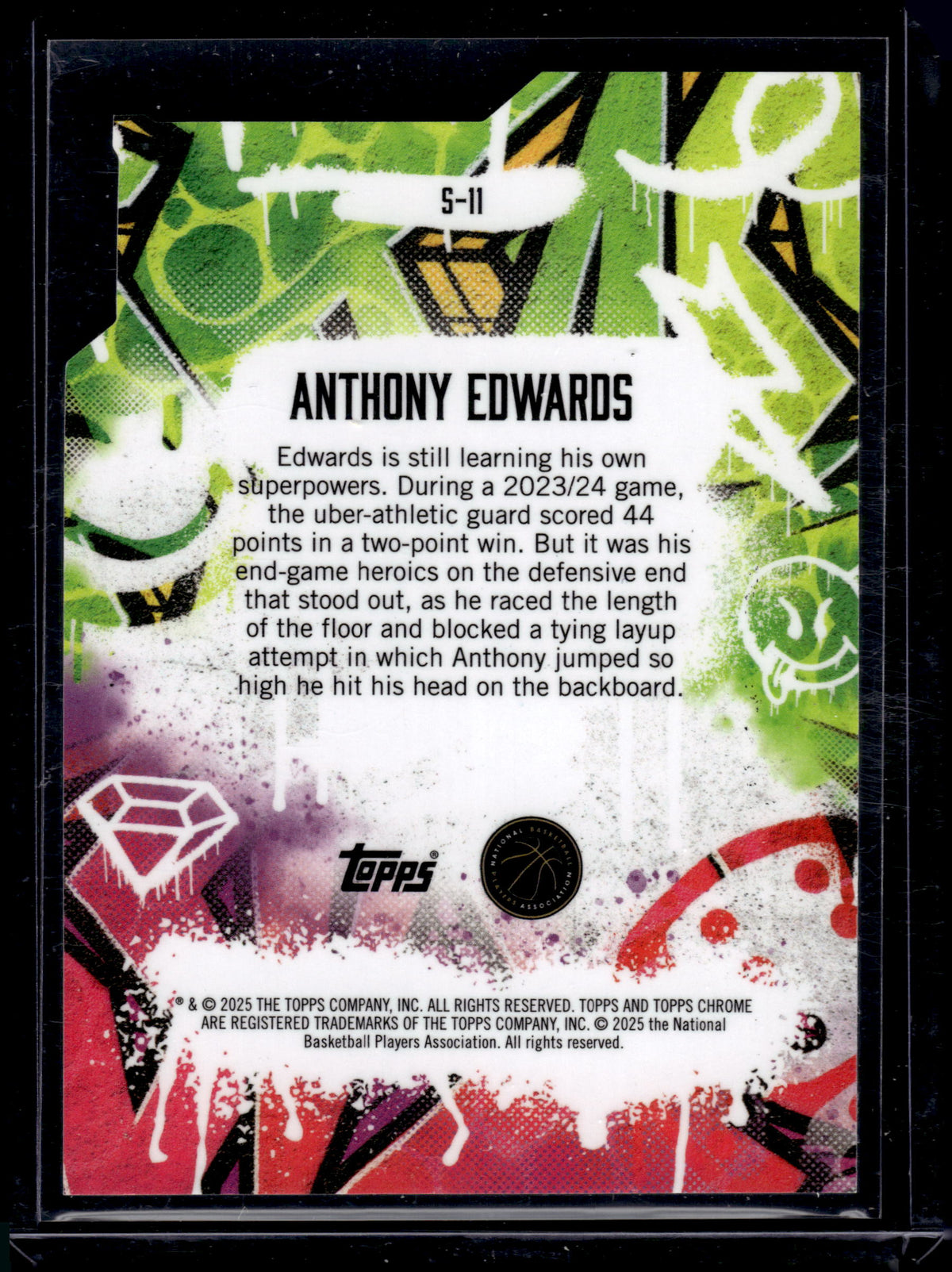 HL-P03 2025 Topps Finest Show Stoppers Anthony Edwards #S-11 Blue Geometric /75