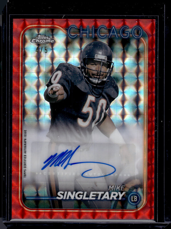 2024 Topps Chrome Mike Singletary #CLA-MS Red Geometric /5 Auto
