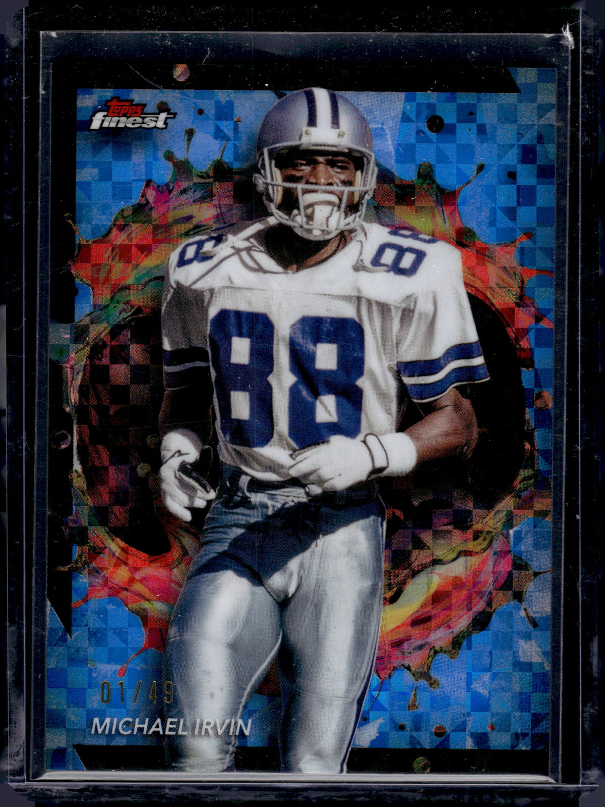 HL-P05 2024 Topps Finest Michael Irvin #299 Blue Checkerboard /49