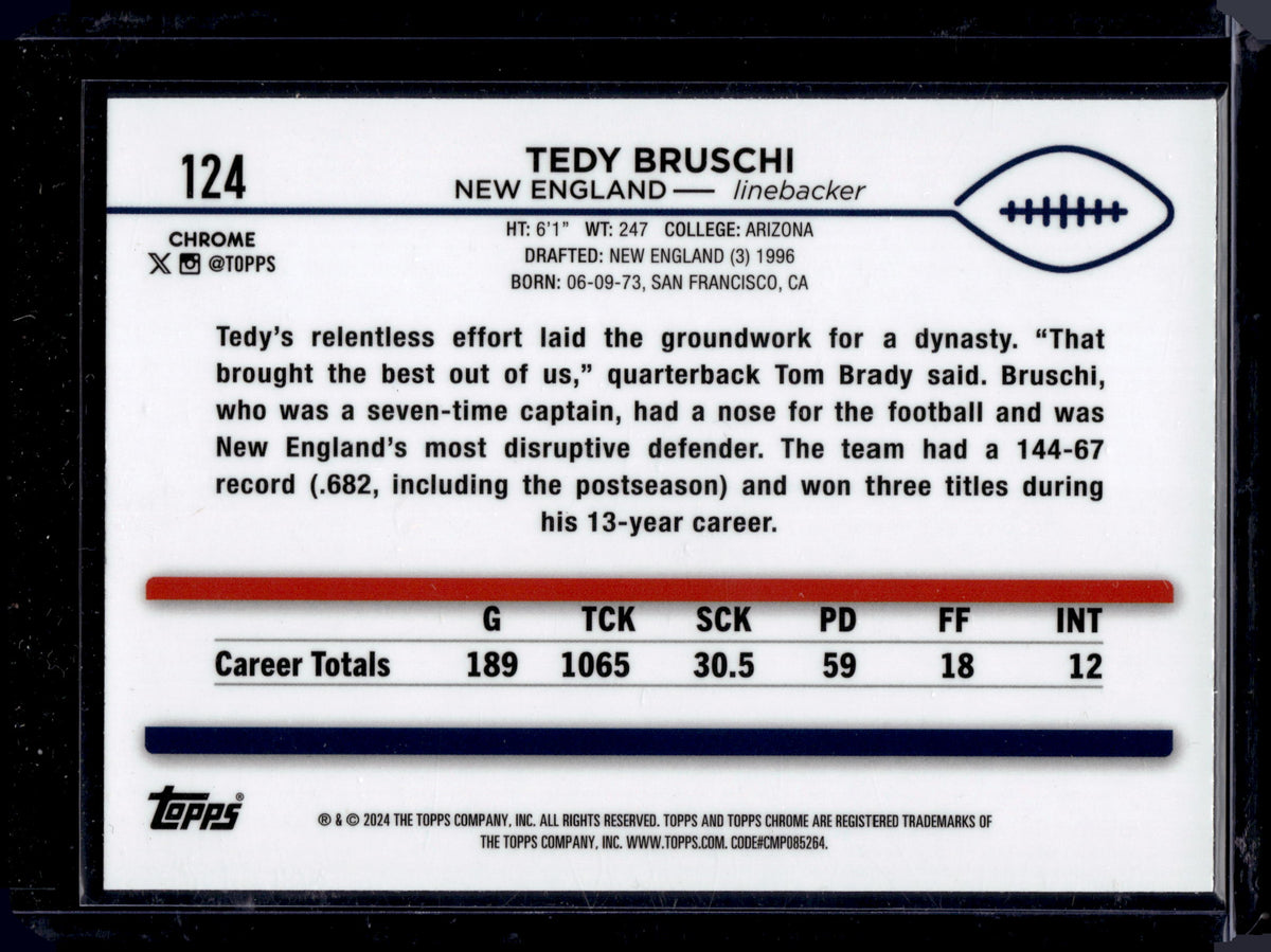 HL-P05 2024 Topps Chrome Tedy Bruschi #124 Magenta Refractor /399