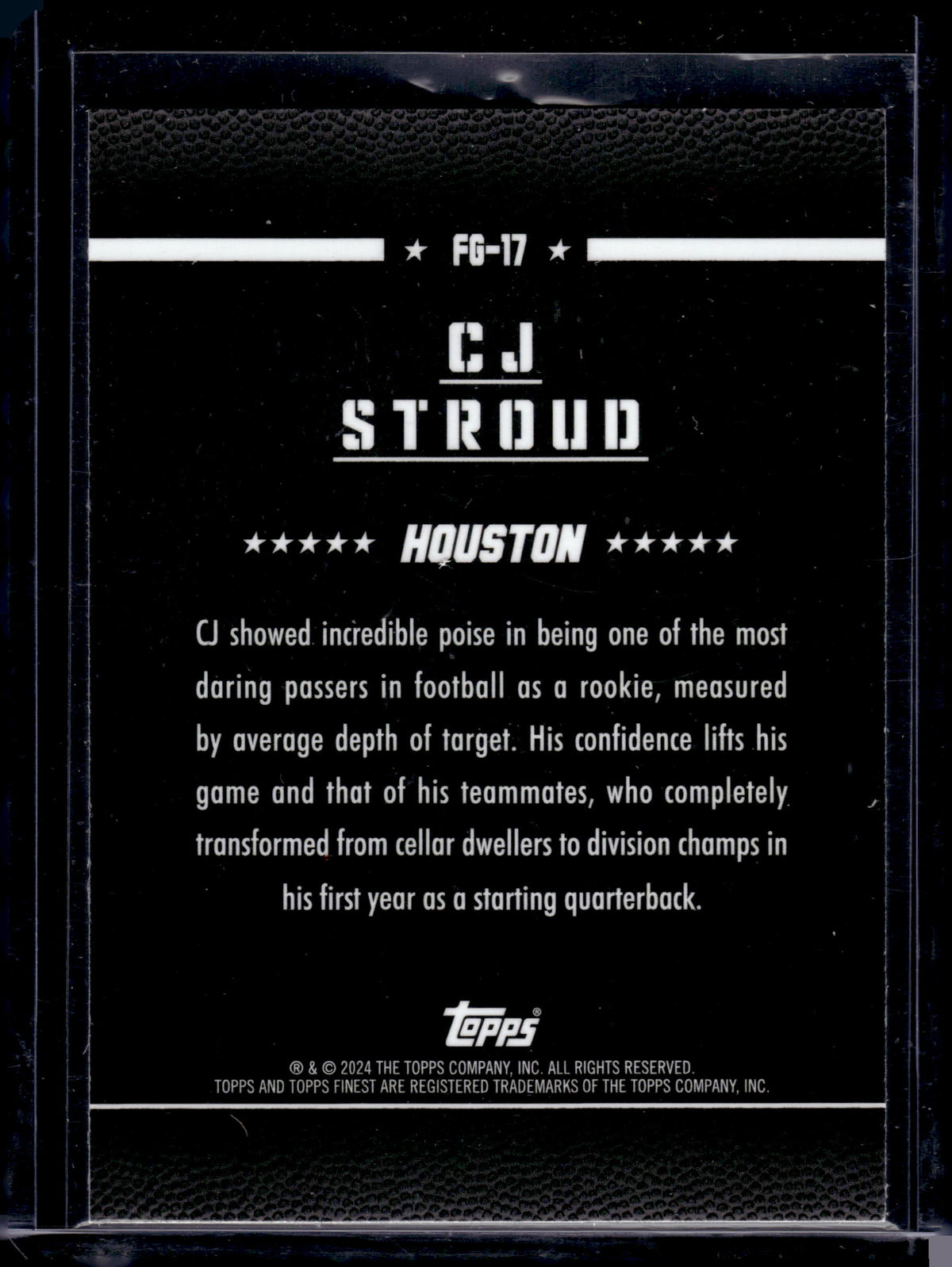 HL-P05 2024 Topps Finest Field Generals C.J. Stroud #FG-17 Checkerboard