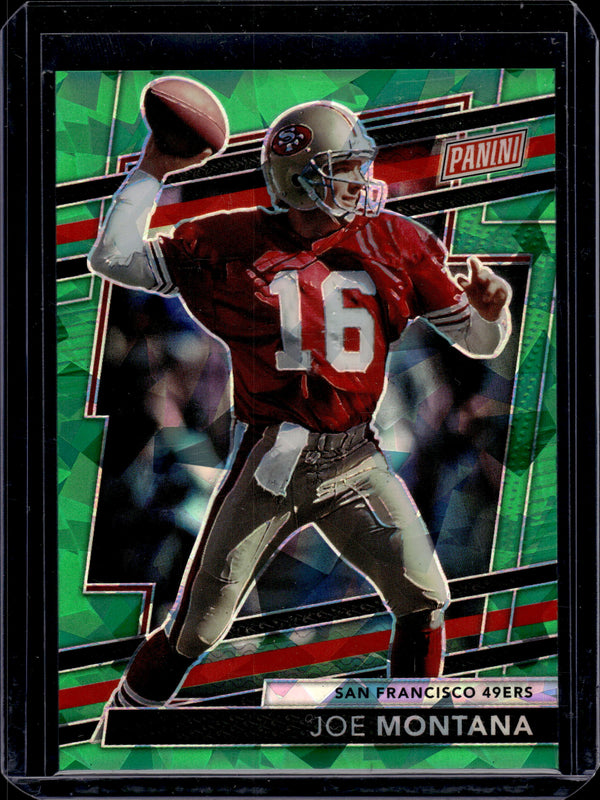 2024 Panini National VIP Joe Montana #7 Green Cracked Ice /99