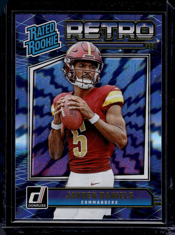 2024 Panini Donruss Retro Rated Rookie Jayden Daniels #11 Blue Shock