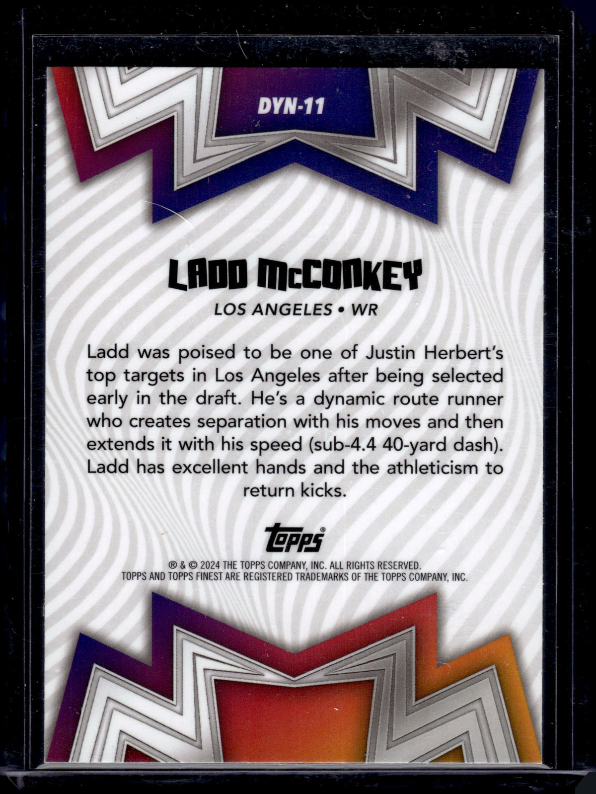 2024 Topps Finest Dynamos Ladd McConkey #DYN-11 X-Fractor RC