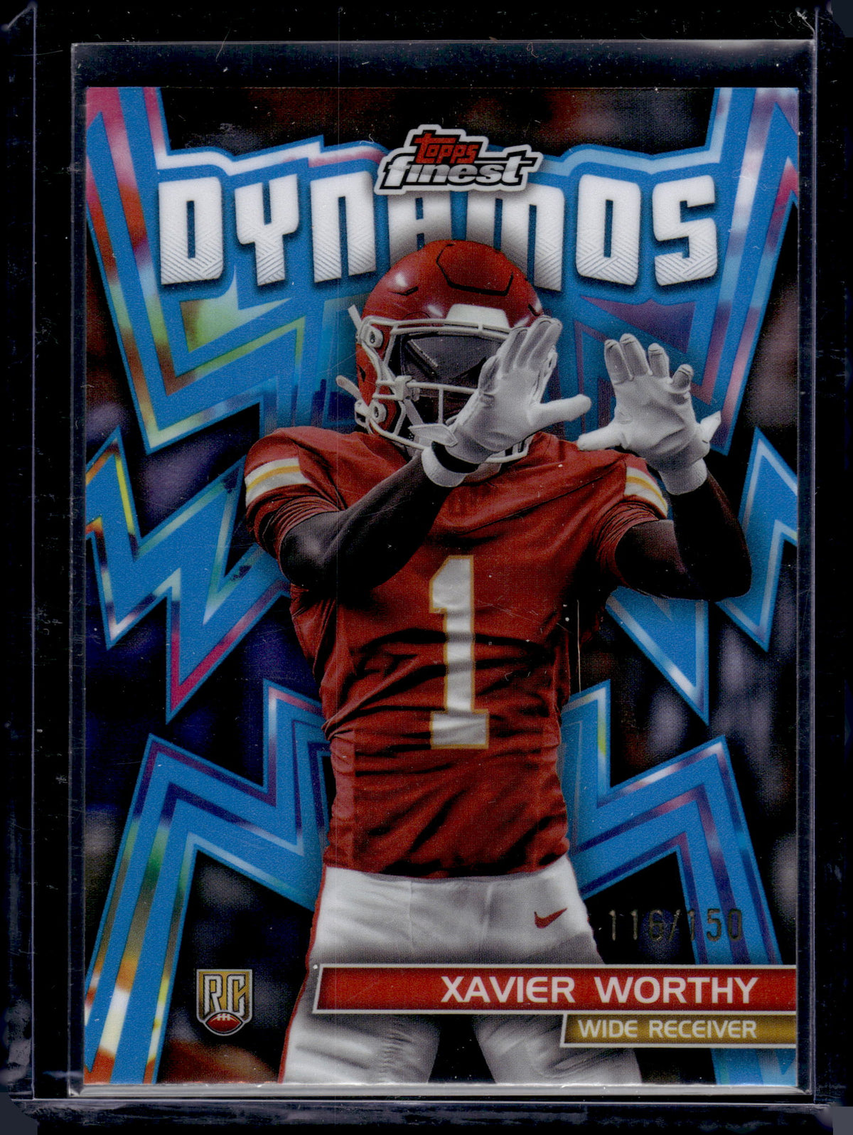 HL-P05 2024 Topps Finest Dynamos Xavier Worthy #DYN-15 Sky Blue /150 RC