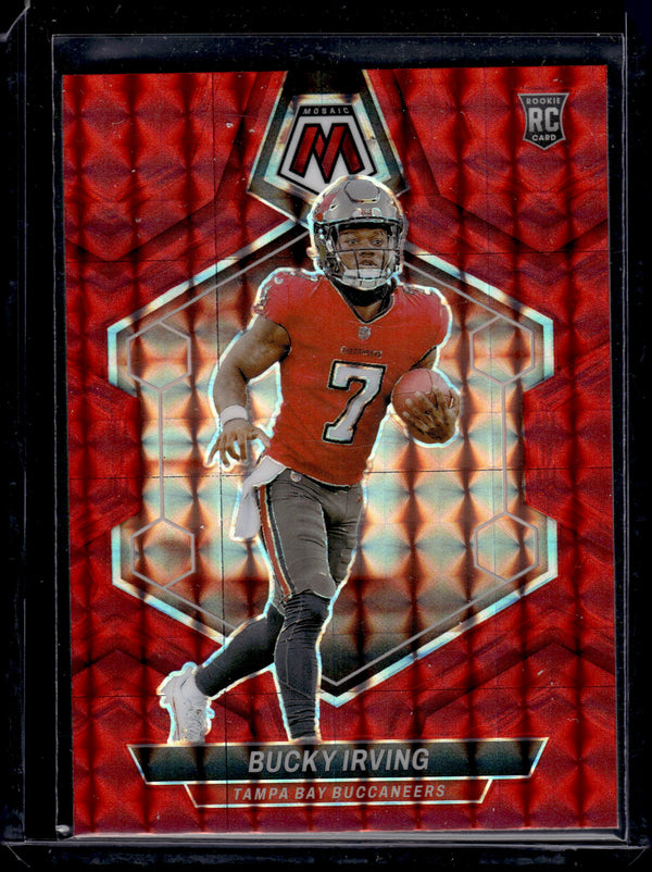 2024 Panini Mosaic Football Bucky Irving #385 Red Mosaic Prizm RC