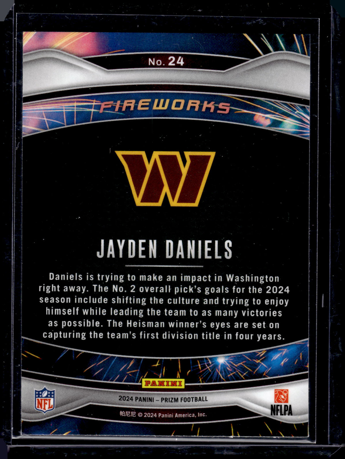 HL-P05 2024 Panini Prizm Fireworks Jayden Daniels #24 RC