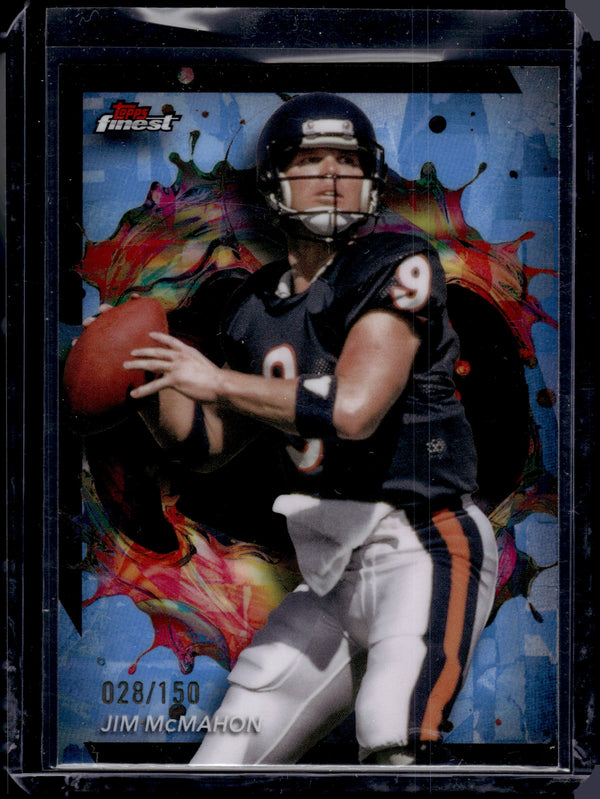 2024 Topps Finest Jim McMahon #206 Sky Blue Refractor /150