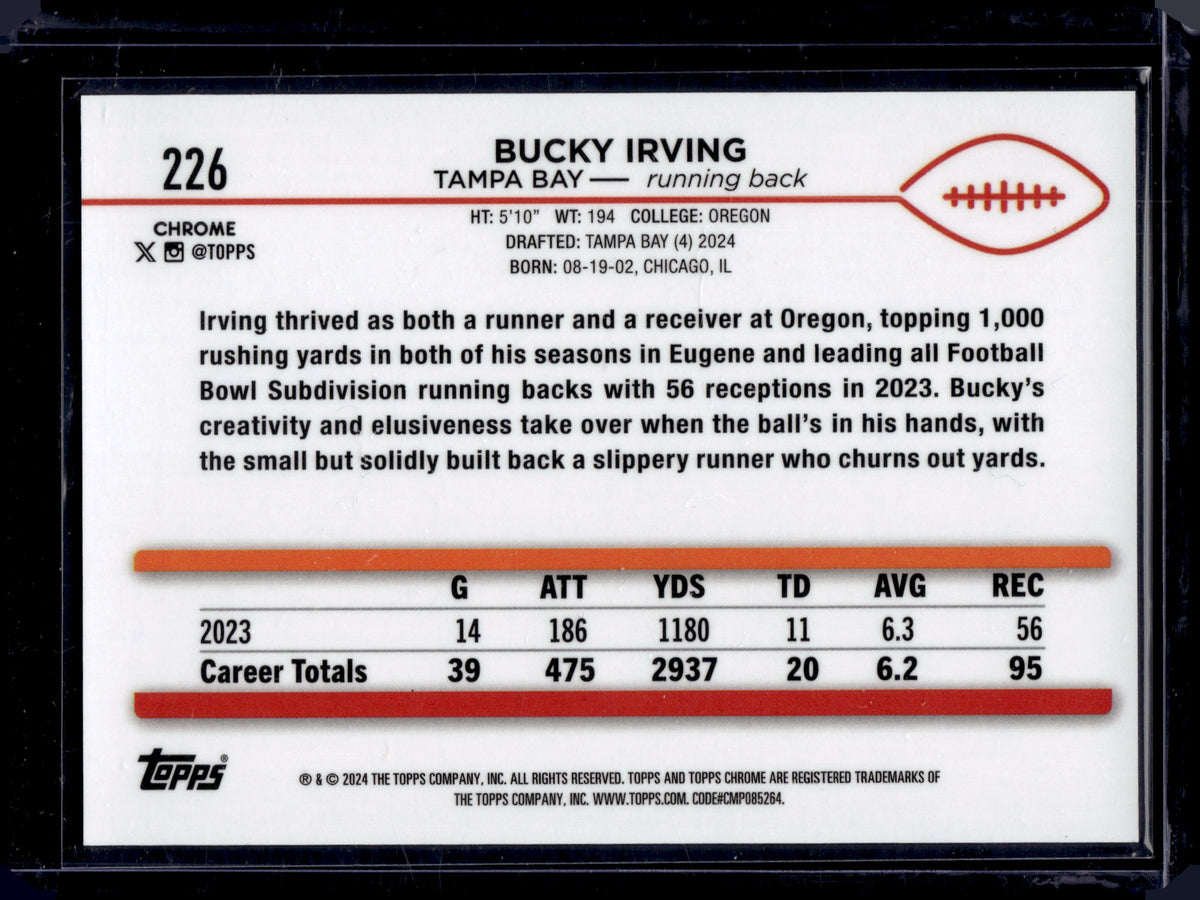 HL-P05 2024 Topps Chrome Bucky Irving #226 Gold Geometric /50 RC