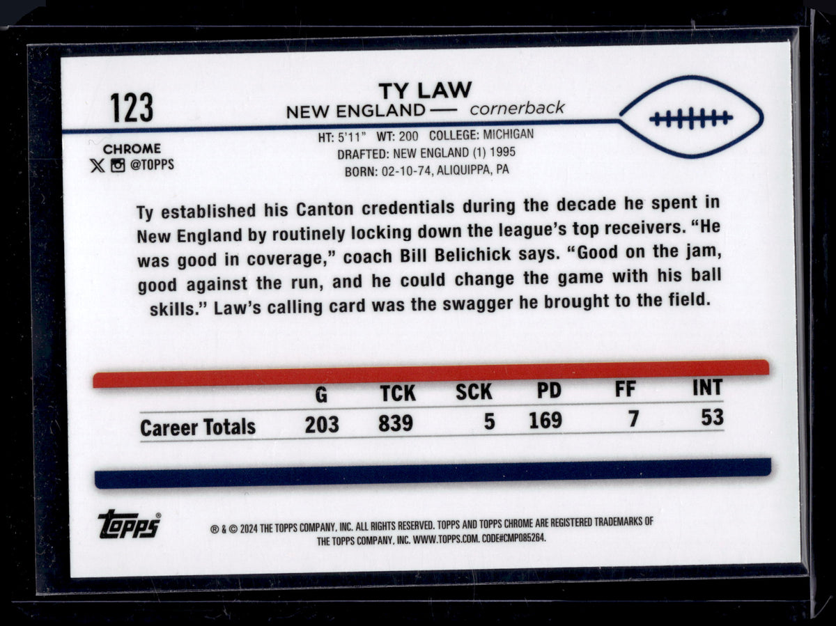 HL-P05 2024 Topps Chrome Ty Law #123 Blue Refractor /150