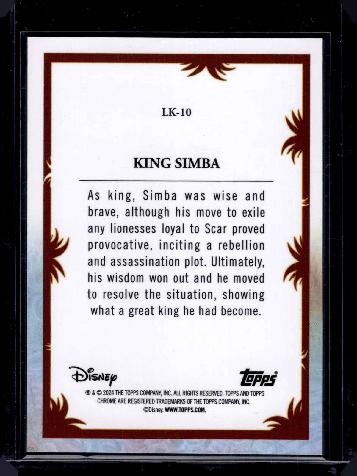 2024 Topps Chrome Disney Lion King 30th Anniversary King Simba #LK-10