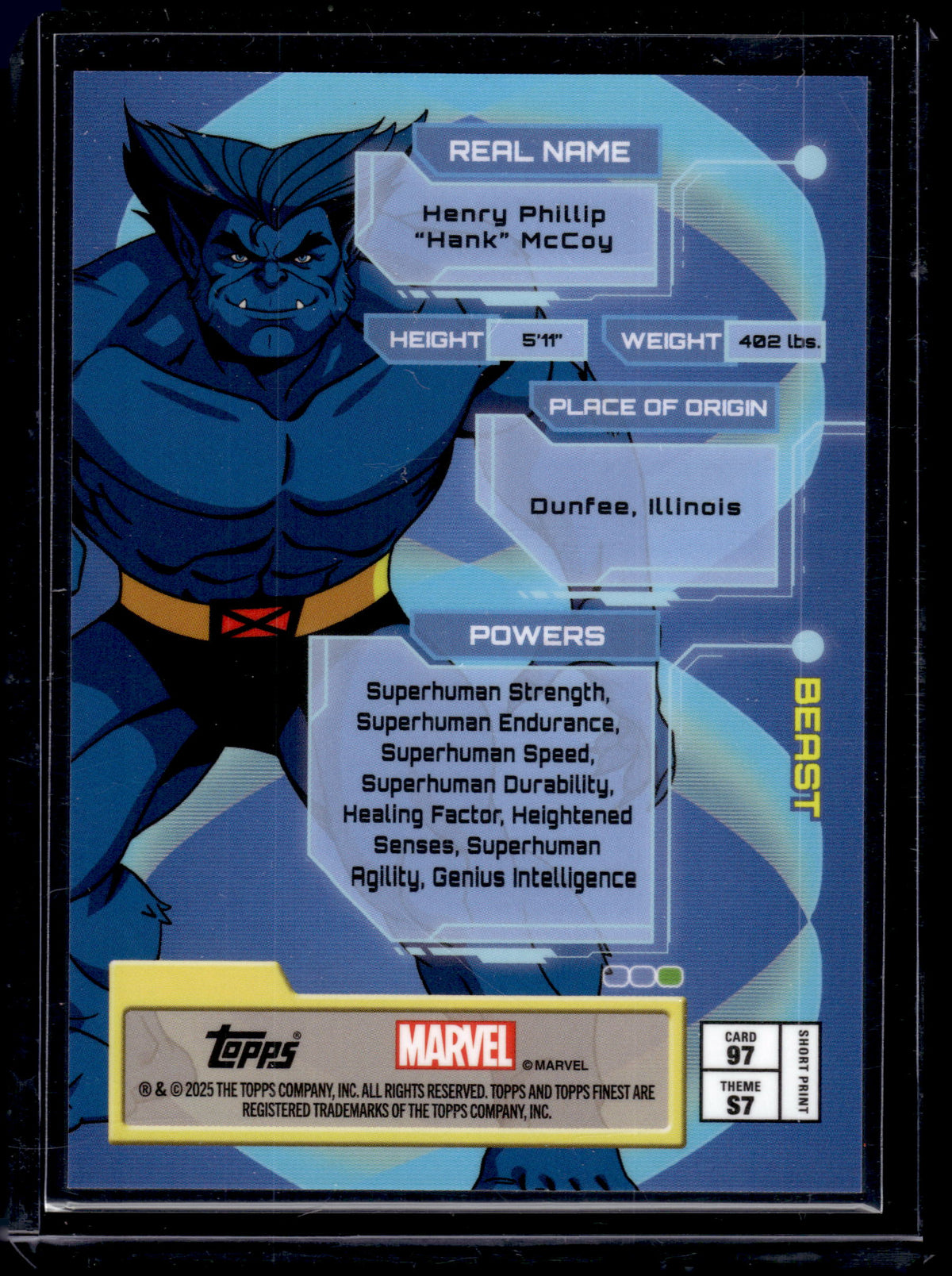 2025 Topps Finest Marvel Uncanny Refractor Beast Short Print #97