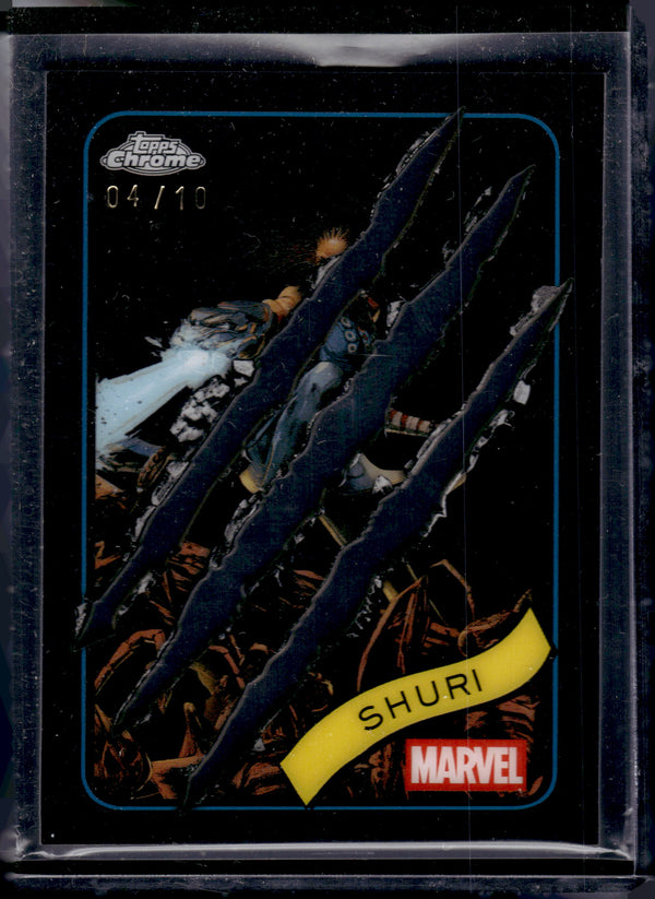 2025 Topps Chrome Marvel Shuri Clawed Black Refractor /10 #96