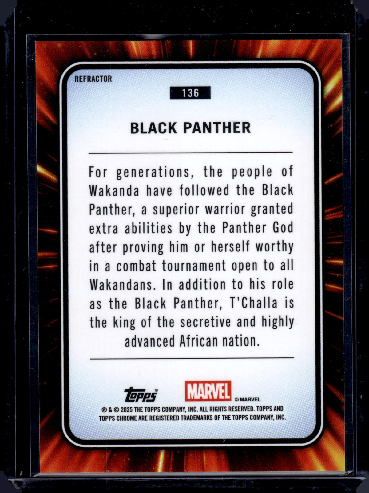 2025 Topps Chrome Marvel Black Panther Refractor #136