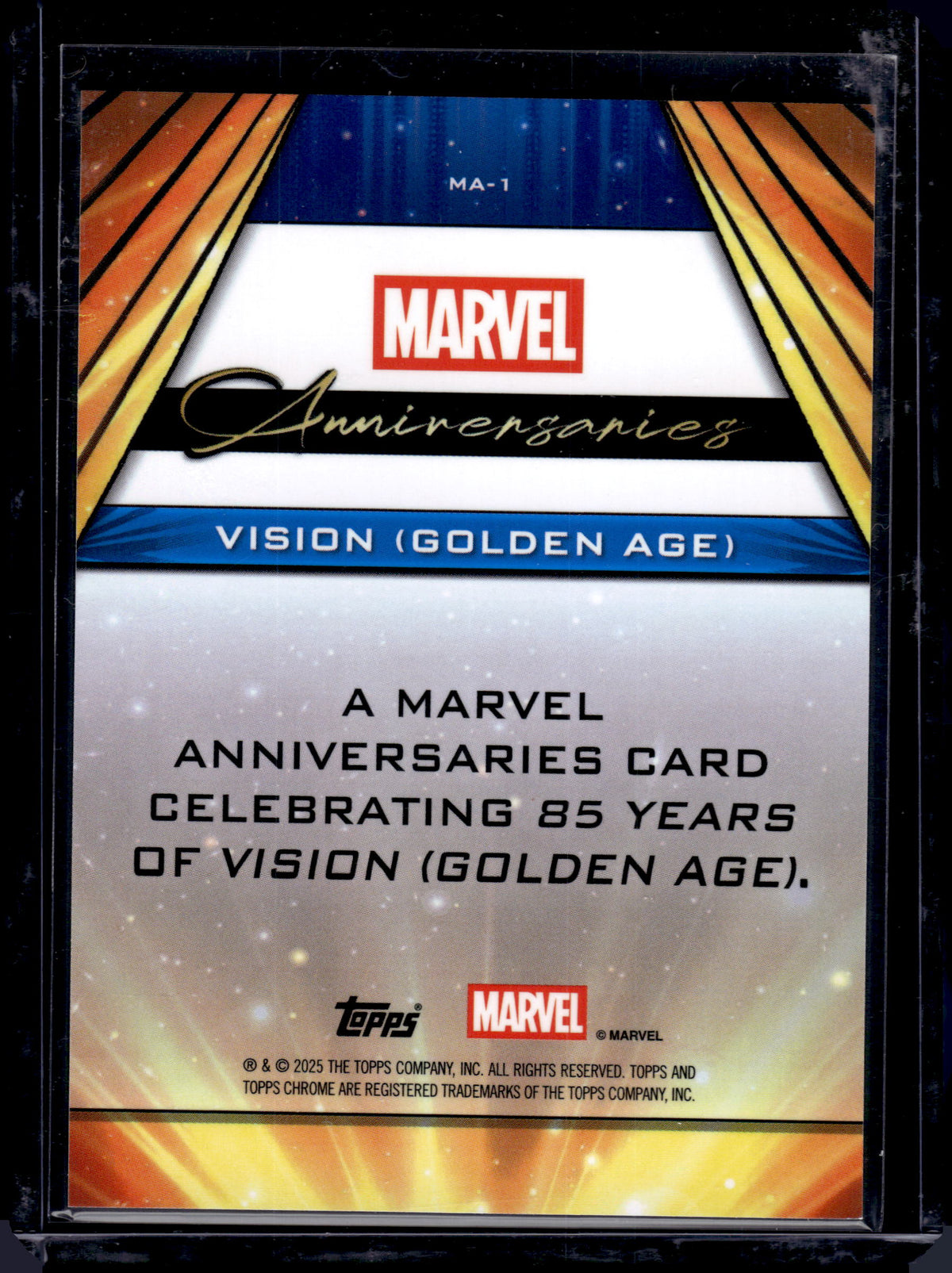 2025 Topps Chrome Marvel Anniversaries Vision Golden Age #MA-1