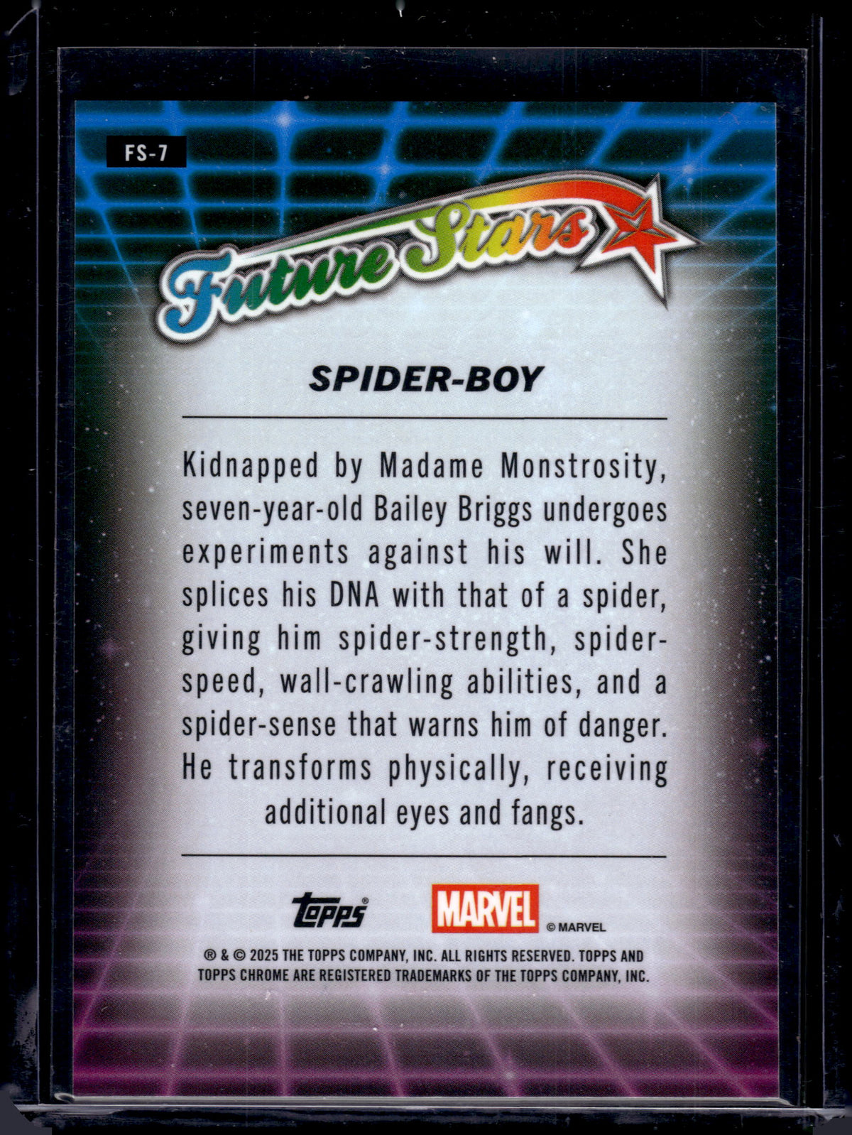 HL-P05 2025 Topps Chrome Marvel Future Stars Spider-Boy #FS-7