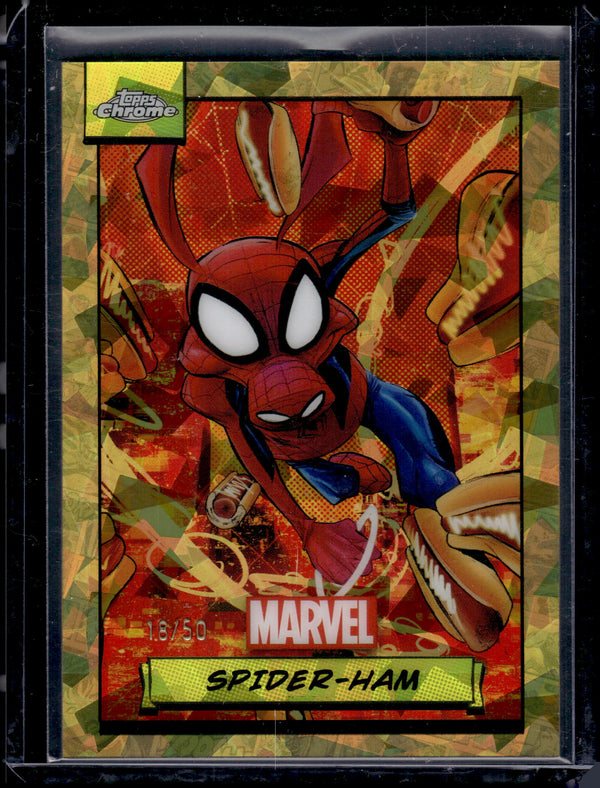 2024 Topps Chrome Marvel Sapphire Spider-Ham Gold Refractor /50 #113
