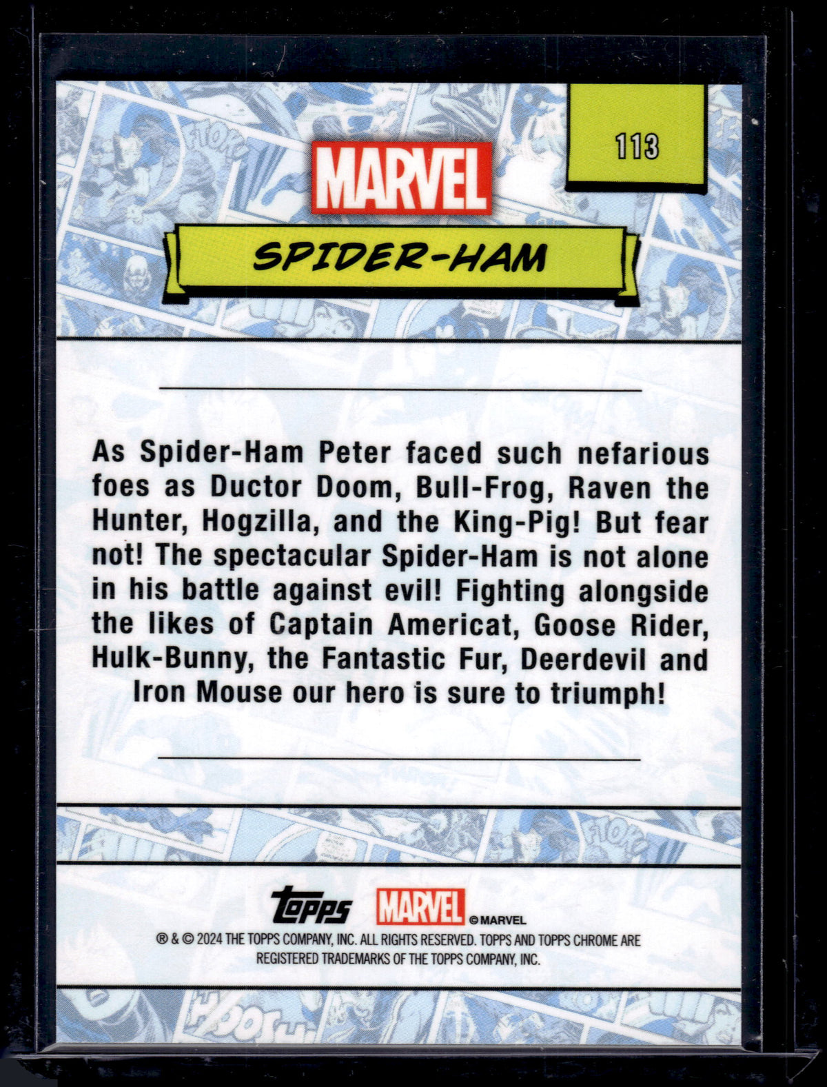 HL-P05 2024 Topps Chrome Marvel Sapphire Spider-Ham Gold Refractor /50 #113