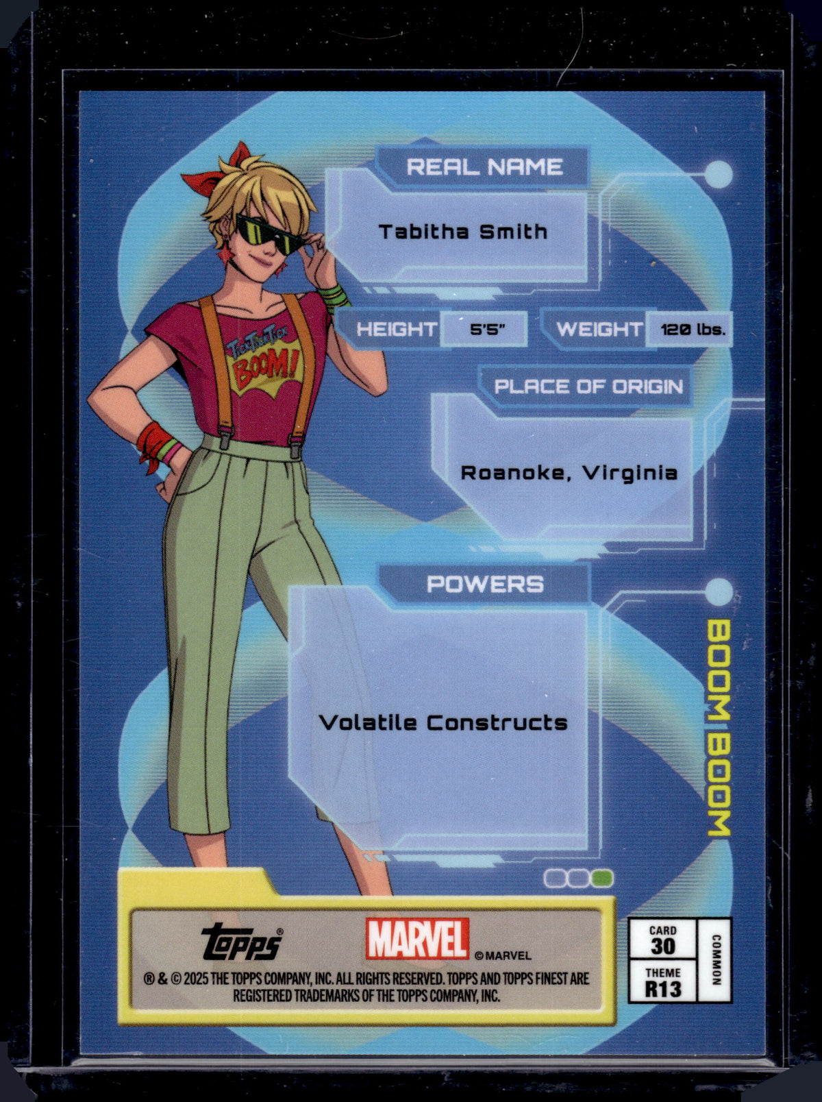 2025 Topps Finest Marvel X-Men '97 Rise Boom Boom X-Fractor /97 #30